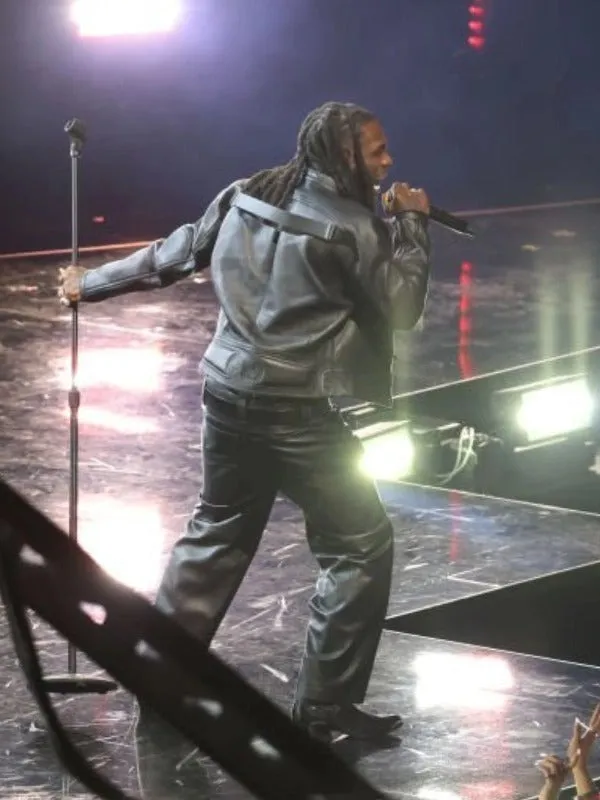 Burna Boy NBA All Star 2023 Competition Black Leather Jacket