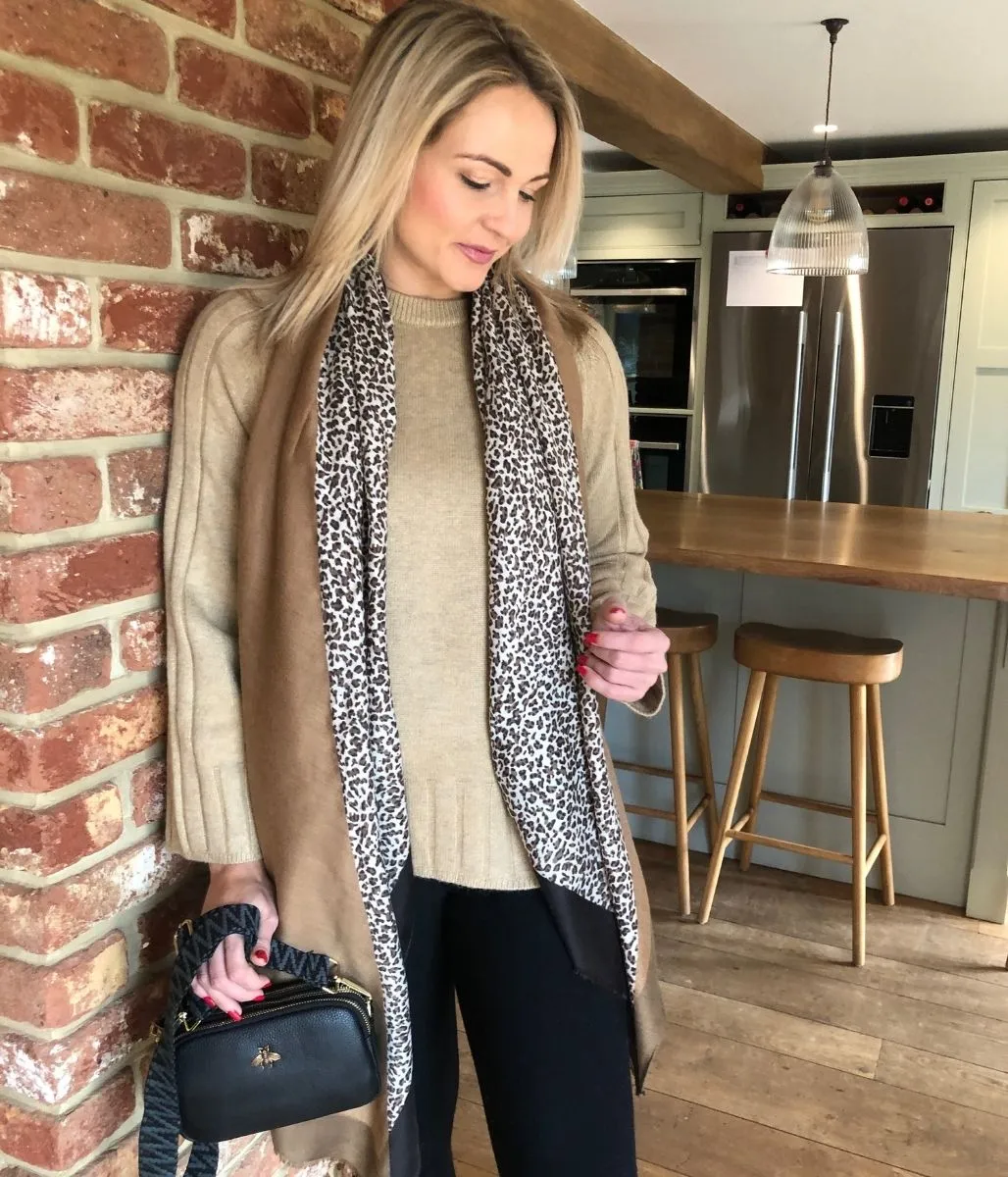 Camel Soft Contrast Ribbed Jumper