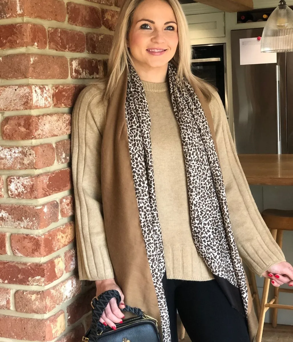 Camel Soft Contrast Ribbed Jumper