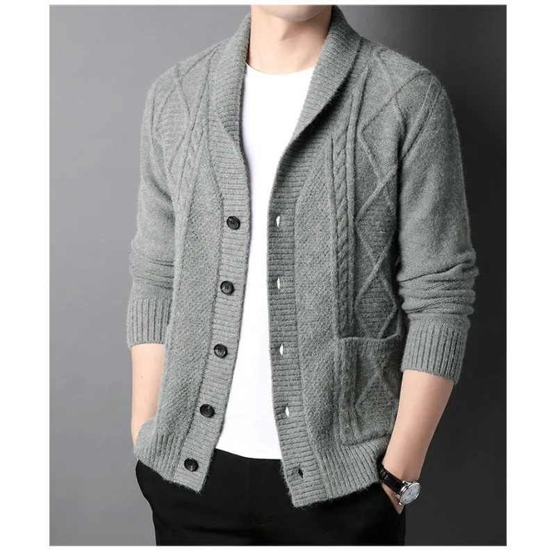 Cardigan Tide Long Sleeved Knitted Jacket Men