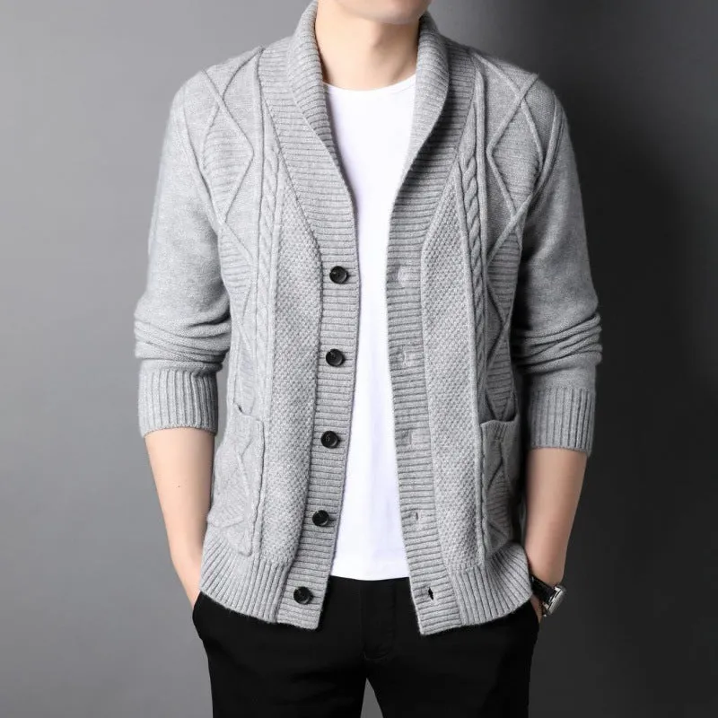 Cardigan Tide Long Sleeved Knitted Jacket Men