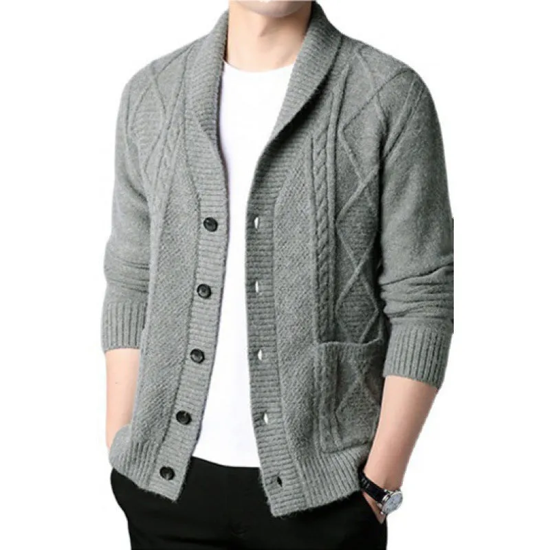 Cardigan Tide Long Sleeved Knitted Jacket Men