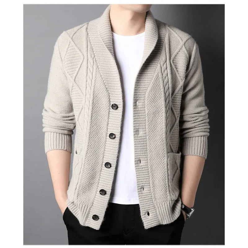 Cardigan Tide Long Sleeved Knitted Jacket Men