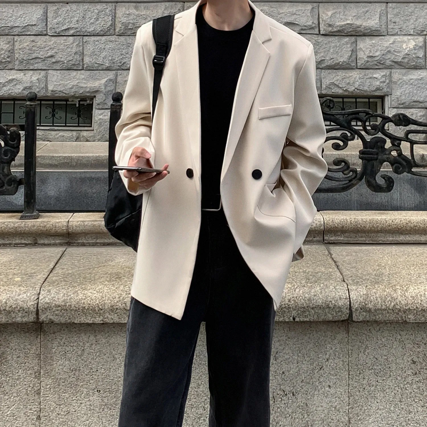 Chicmy-Blazers Men Casual Loose Suit Jackets Male Korean Leisure Daily Streetwear All-match Simple Suit-tops  blazer mascullino
