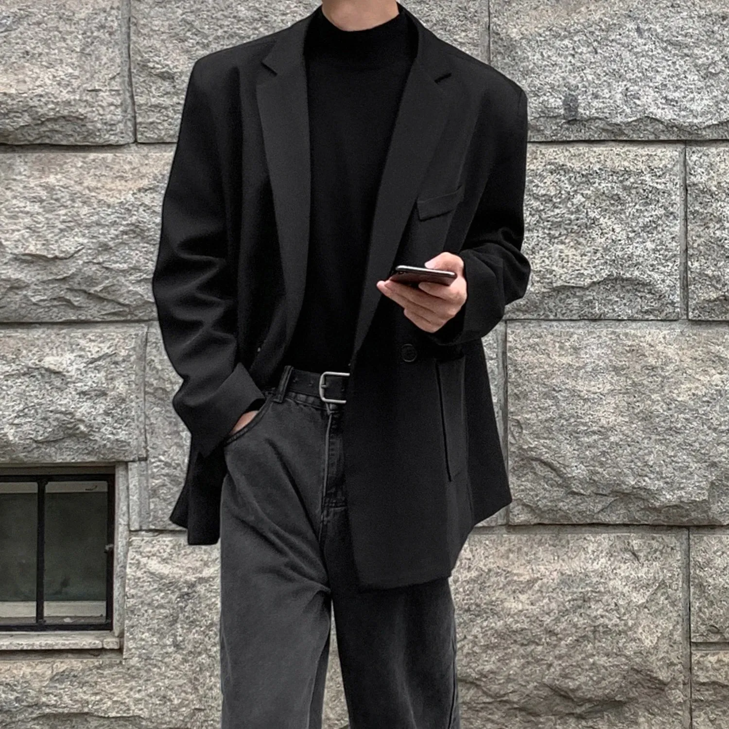 Chicmy-Blazers Men Casual Loose Suit Jackets Male Korean Leisure Daily Streetwear All-match Simple Suit-tops  blazer mascullino
