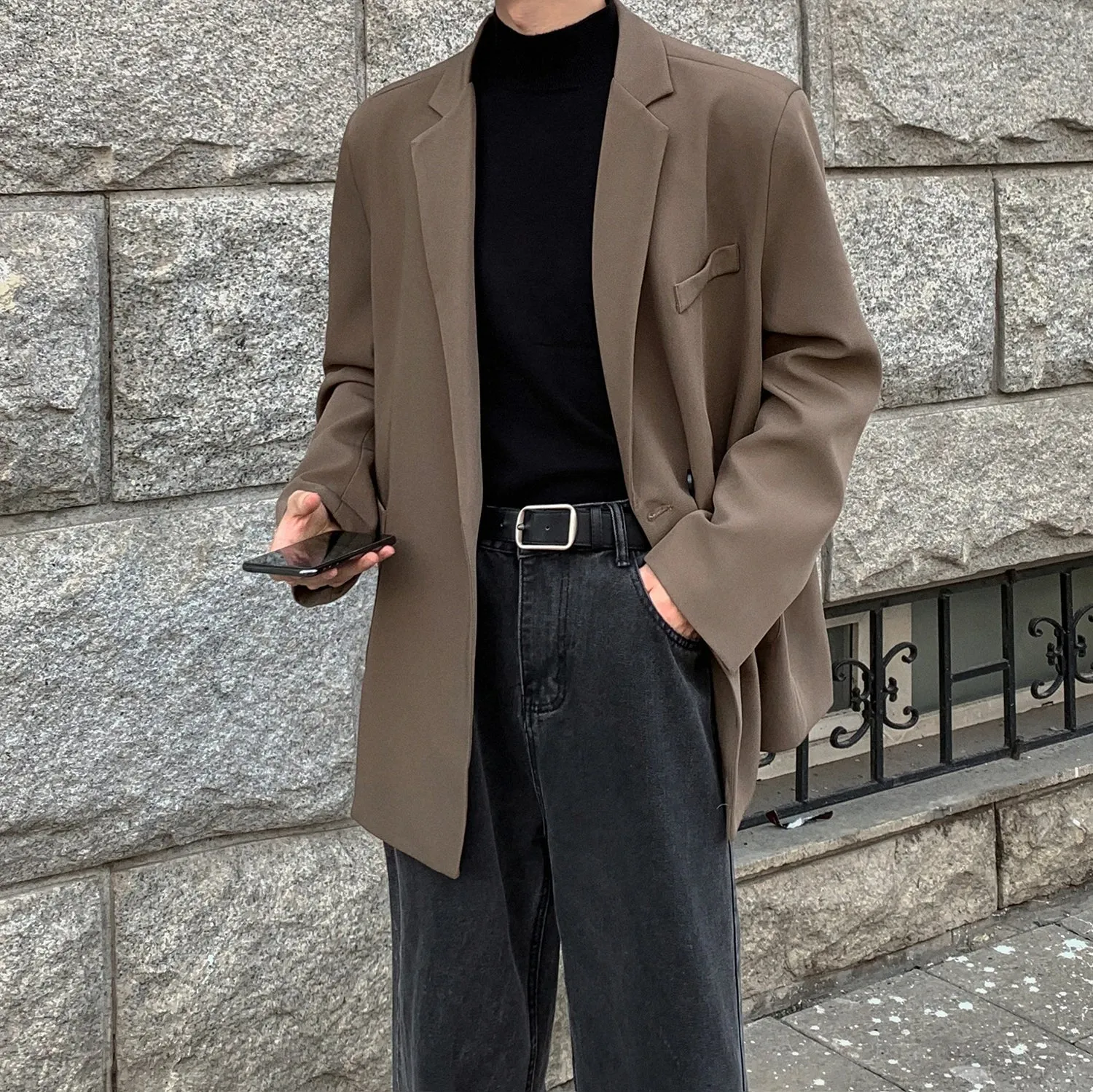 Chicmy-Blazers Men Casual Loose Suit Jackets Male Korean Leisure Daily Streetwear All-match Simple Suit-tops  blazer mascullino