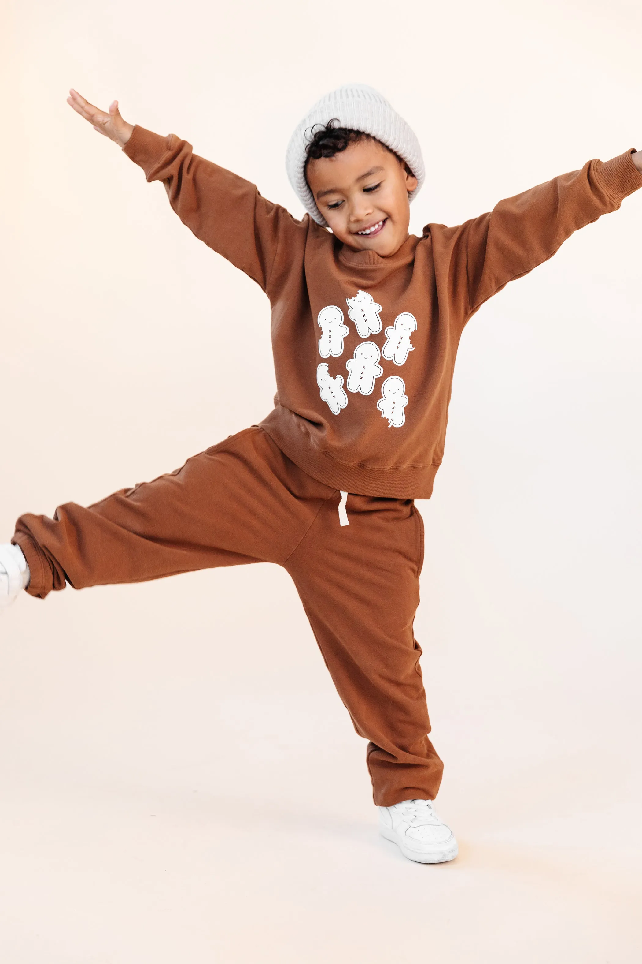 Cocoa Dark Brown Kids Sweatpants by Mochi Kids