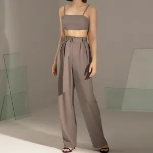 Commute Belt Up Wholesale Women Wide Leg Pants