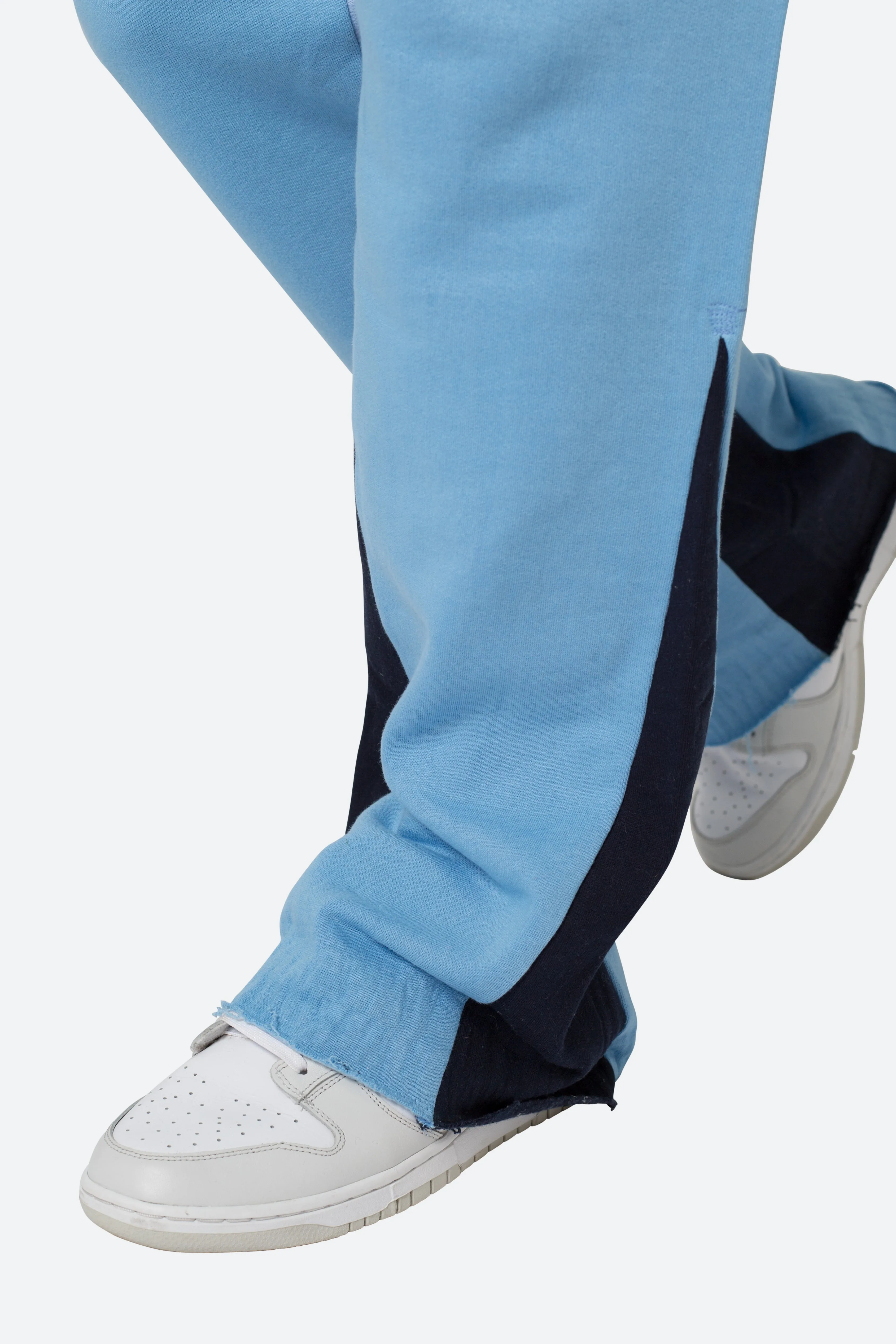 Contrast Bootcut Sweatpants - Light Blue