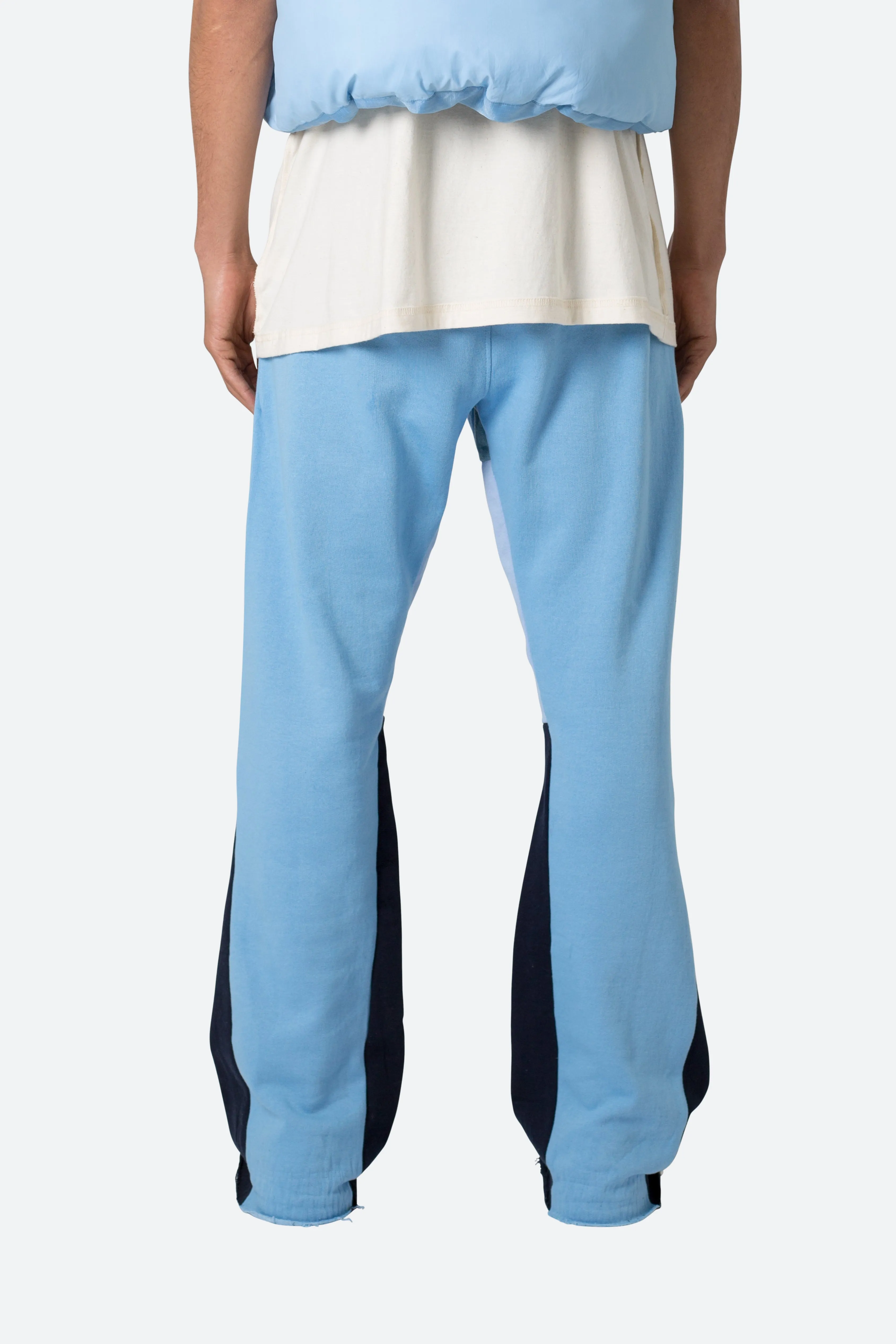 Contrast Bootcut Sweatpants - Light Blue