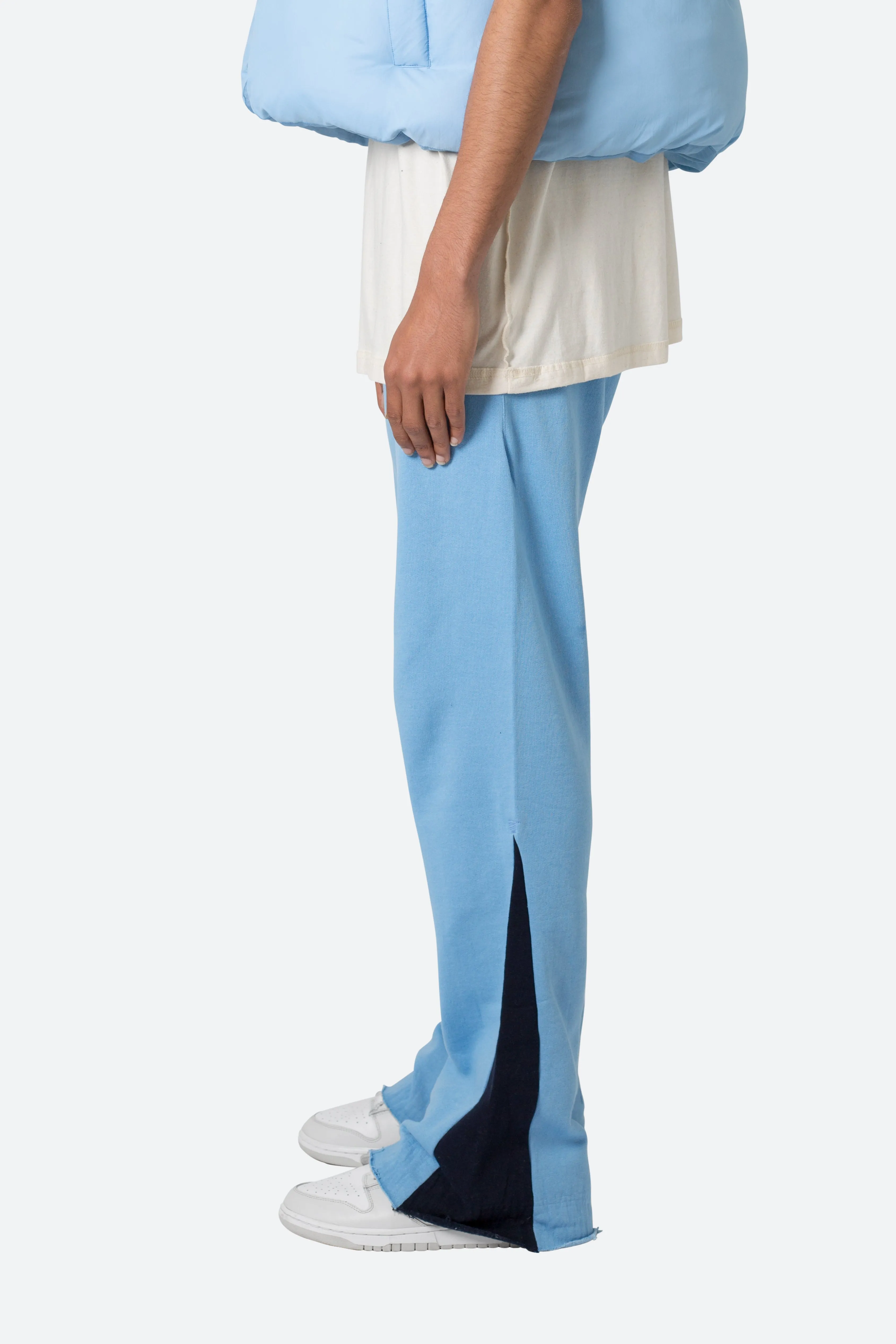 Contrast Bootcut Sweatpants - Light Blue