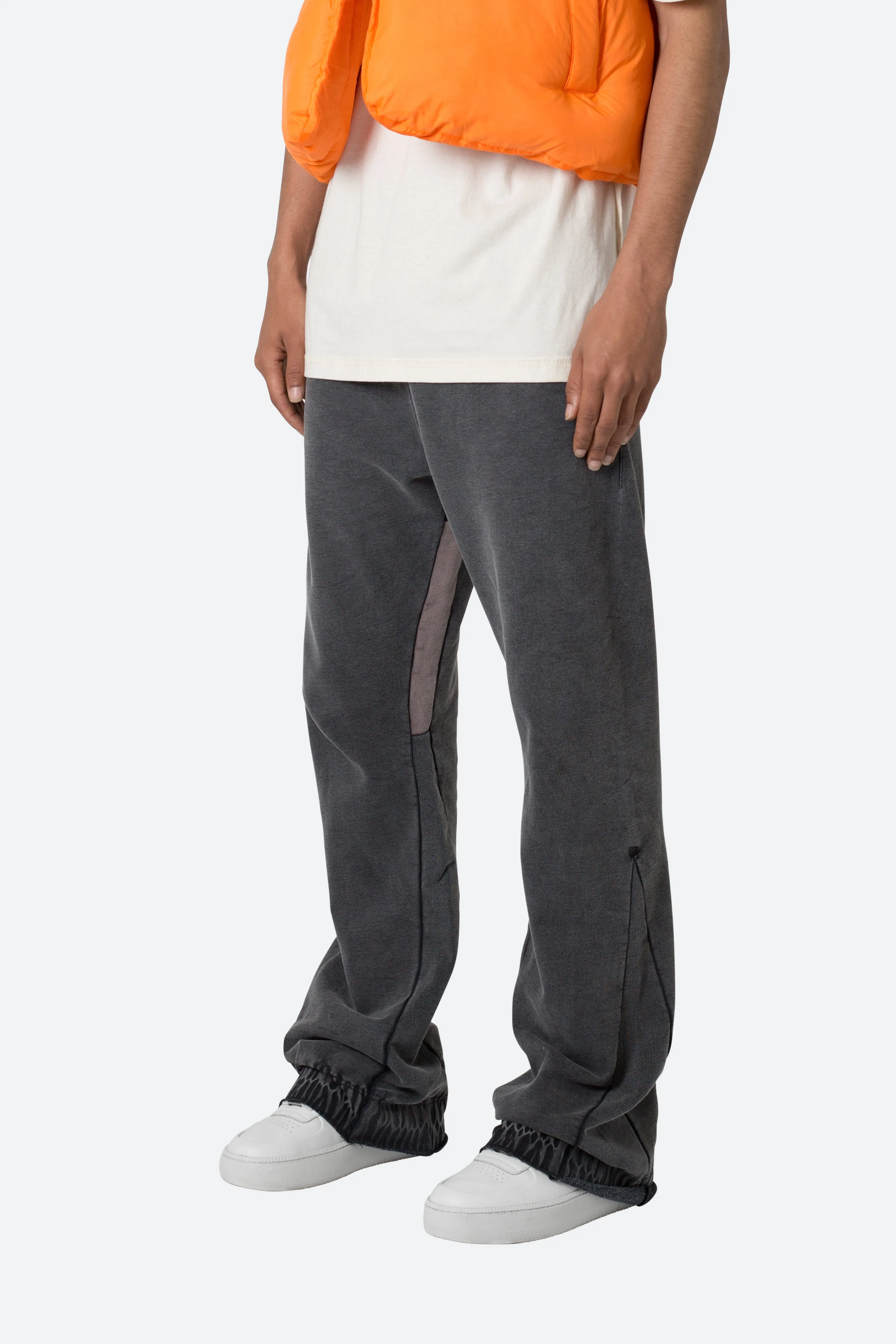 Contrast Bootcut Sweatpants - Vintage Black