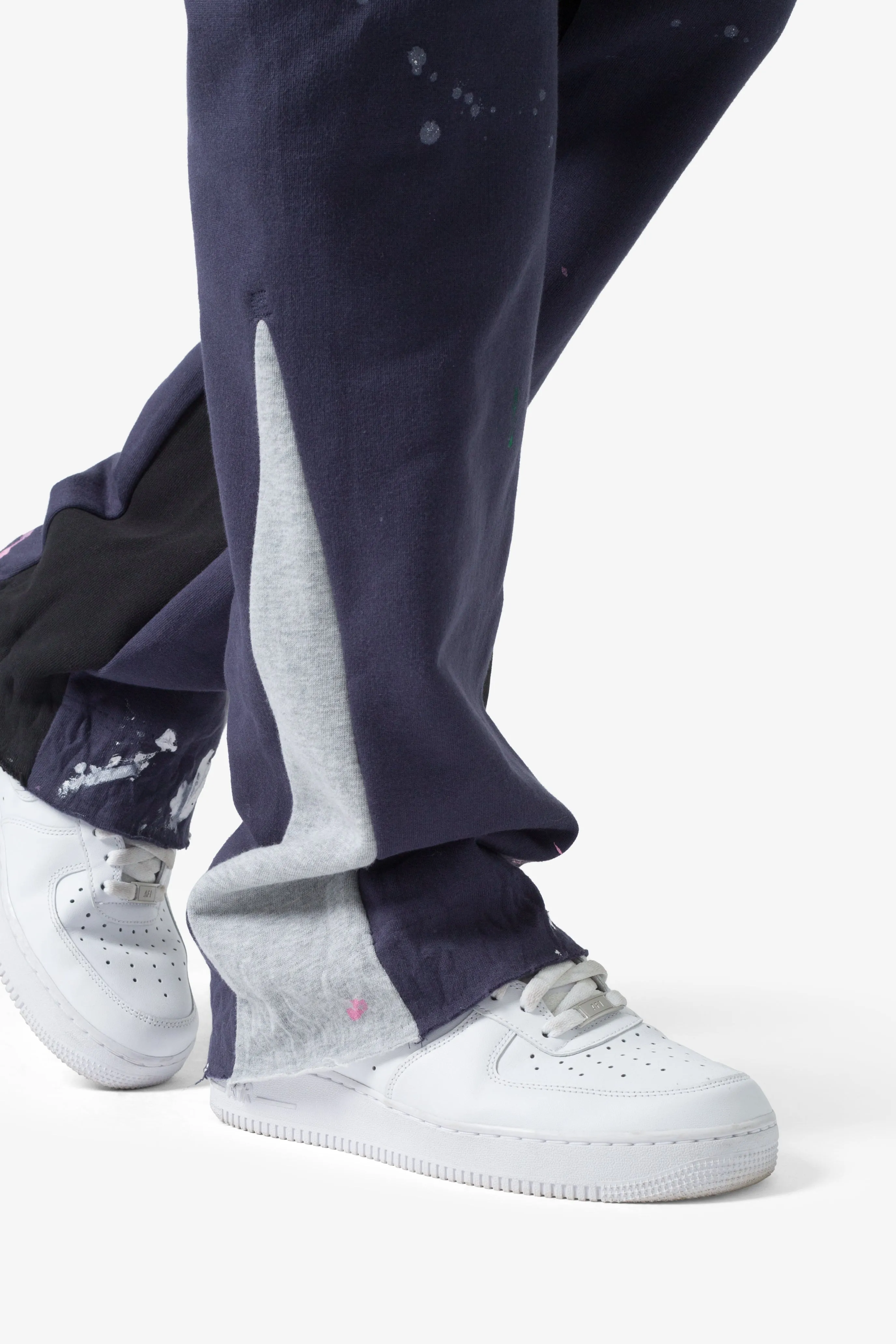 Contrast Bootcut Sweatpants - Vintage Navy