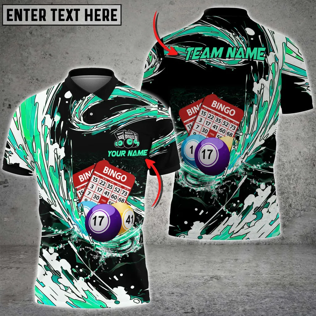 Coolspod Breath Of Water Bingo Multicolor Option Customized Name 3D Polo Shirt, Gift for Bowler
