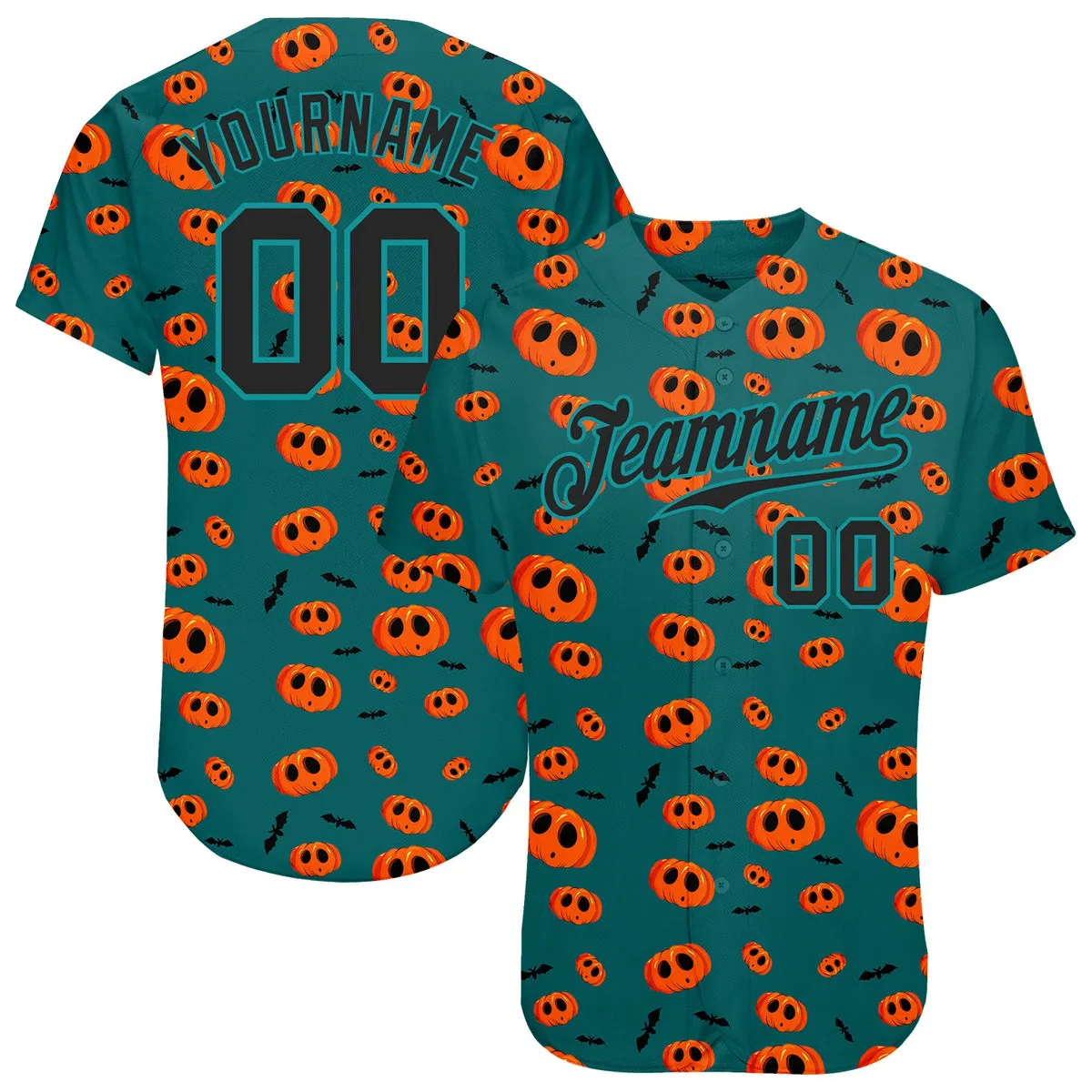 Coolspod Custom 3D Pattern Halloween Pumpkins Baseball Jersey, Halloween Shirt