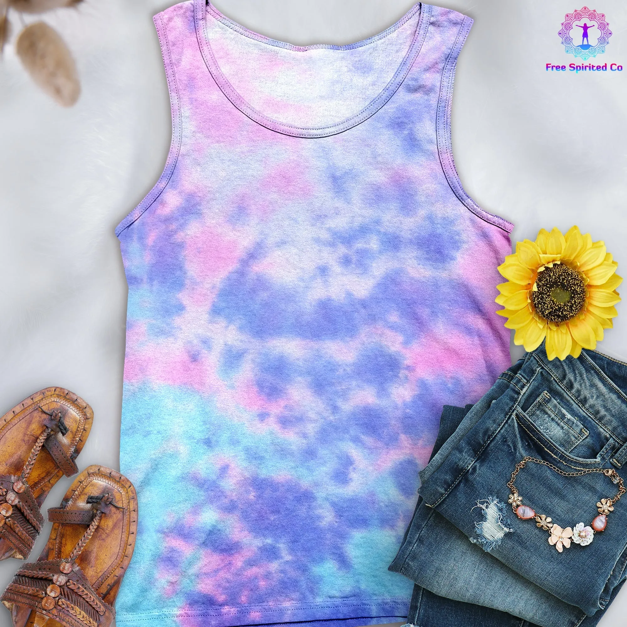 Cotton Candy Hand-Dyed Tank Top
