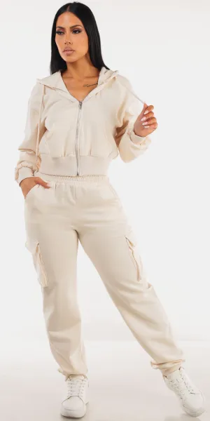 Cream Hoody Sweatpants Combo