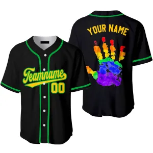 Custom Black Color Pride Hand LGBT Baseball Jersey, Gift for LGBT shirt