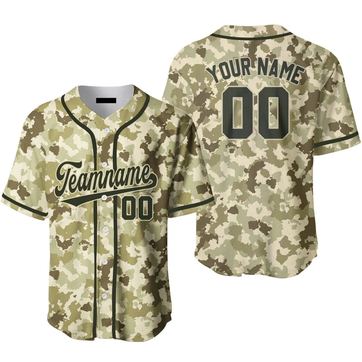Custom Light Brown Camouflage Baseball Jerseys For Men & Women