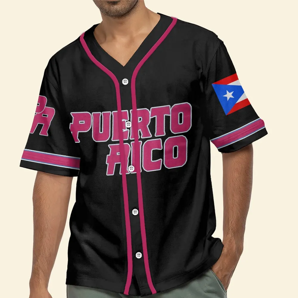 Custom Name Number Puerto Rico, Personalized Baseball Jersey