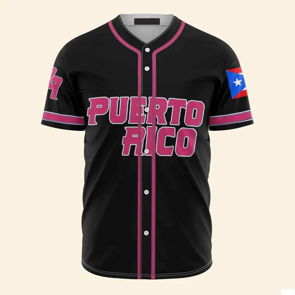 Custom Name Number Puerto Rico, Personalized Baseball Jersey