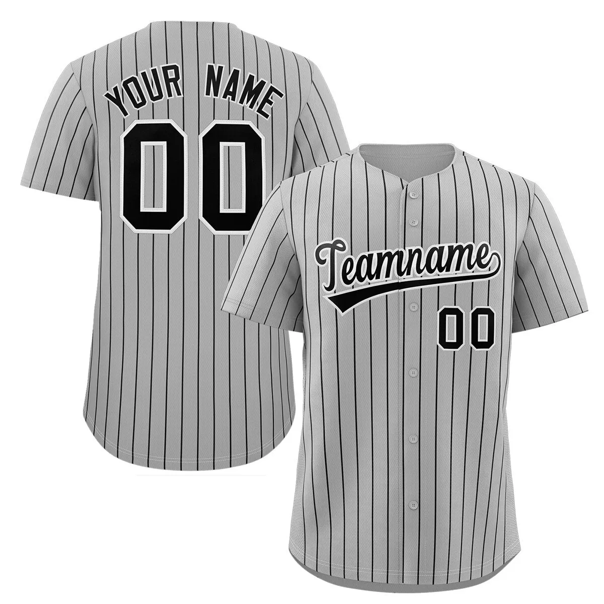 Custom Pinstripe Baseball Jersey Button Down Shirt Printed or Personalized Name Number for Men Women