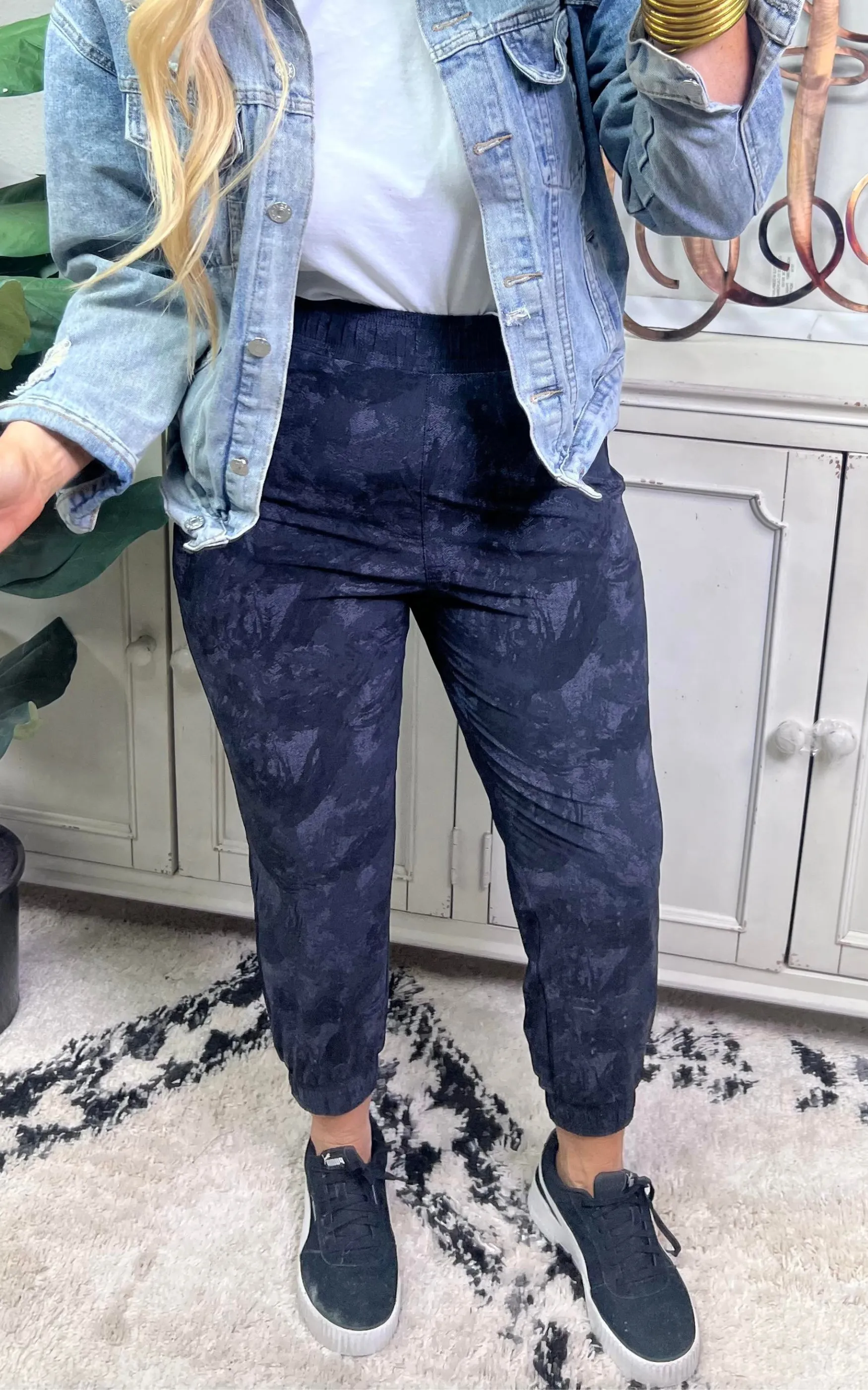 Dark Brush Stroke Active Joggers  by Mono B - Final Sale