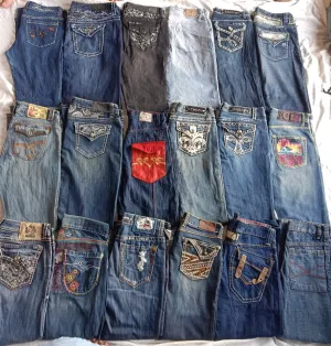 Denim embroidrey pants 22 pieces
