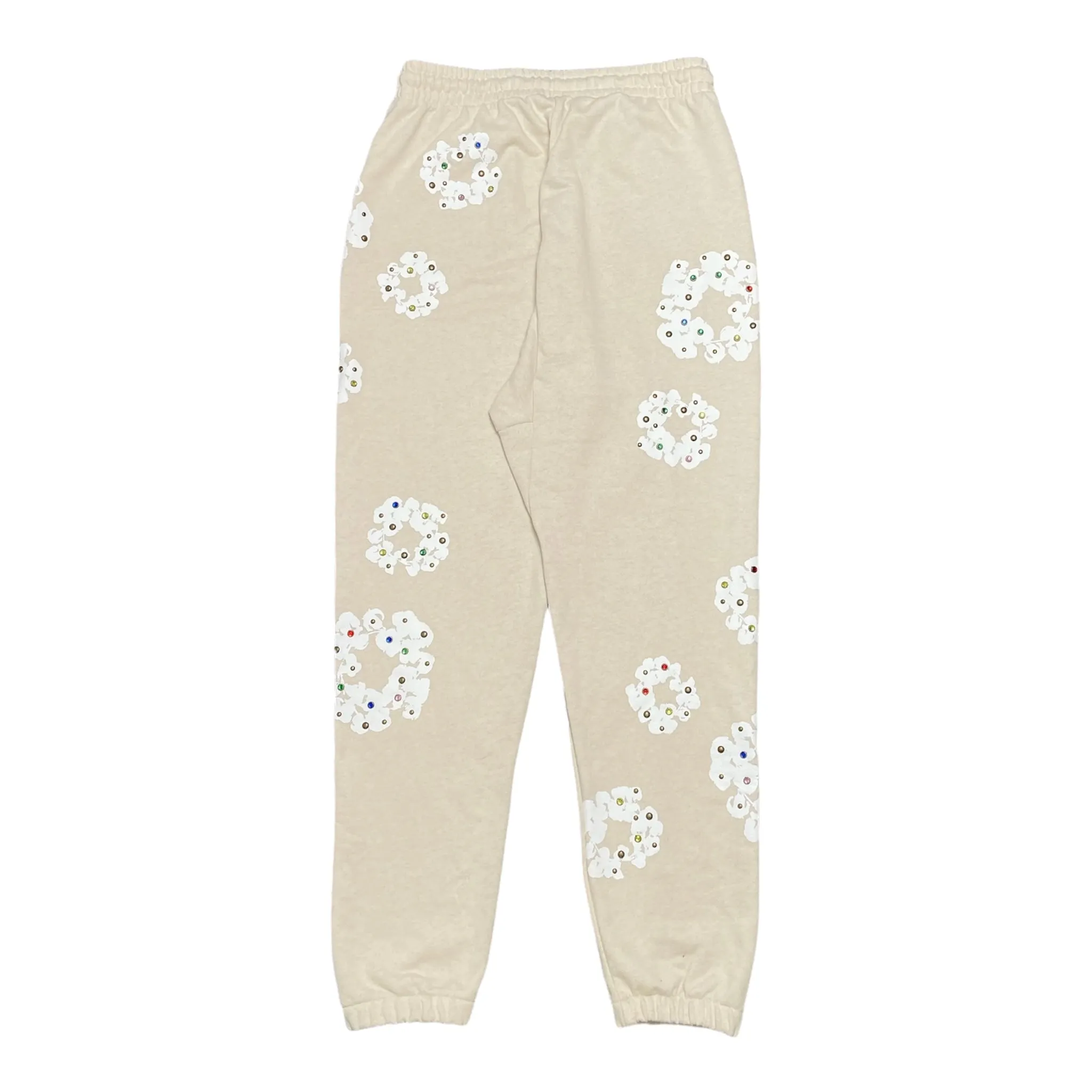Denim Tears Rhinestone Cotton Wreath Sweatpants Oatmeal Pre-Owned