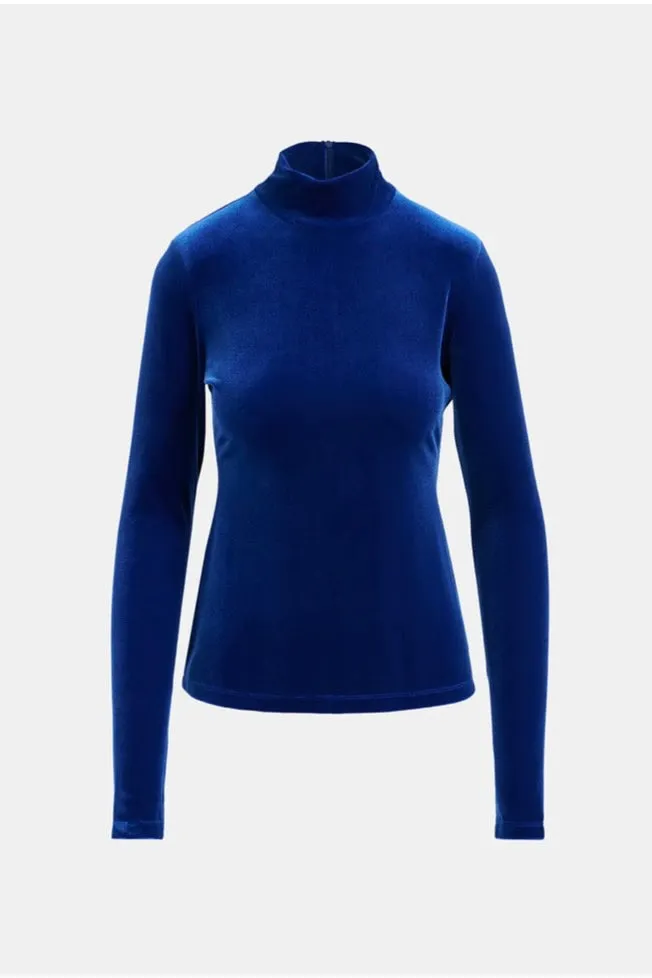 Essentiel Antwerp - Emirata Velvet Top: Blue Regatta