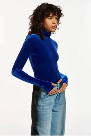 Essentiel Antwerp - Emirata Velvet Top: Blue Regatta