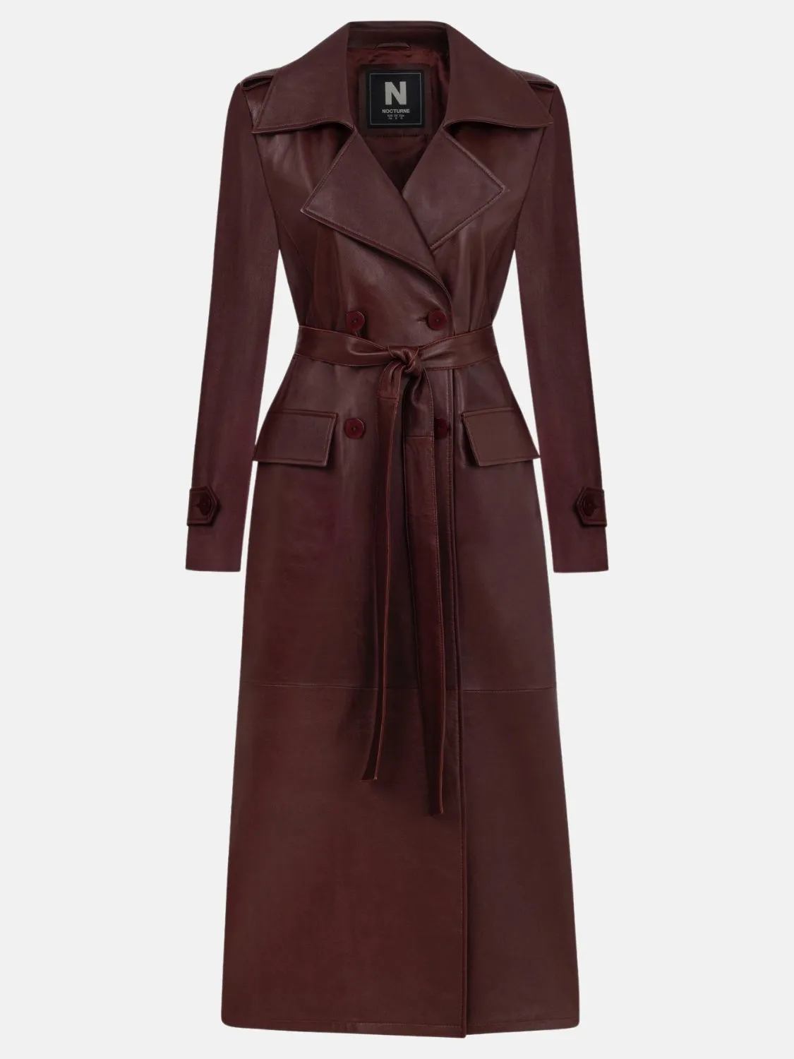 Faux Leather Trench Coat