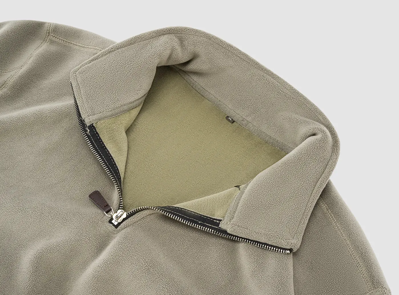 FitVille Men's Standing Neck Half Zip Fleece Sweater