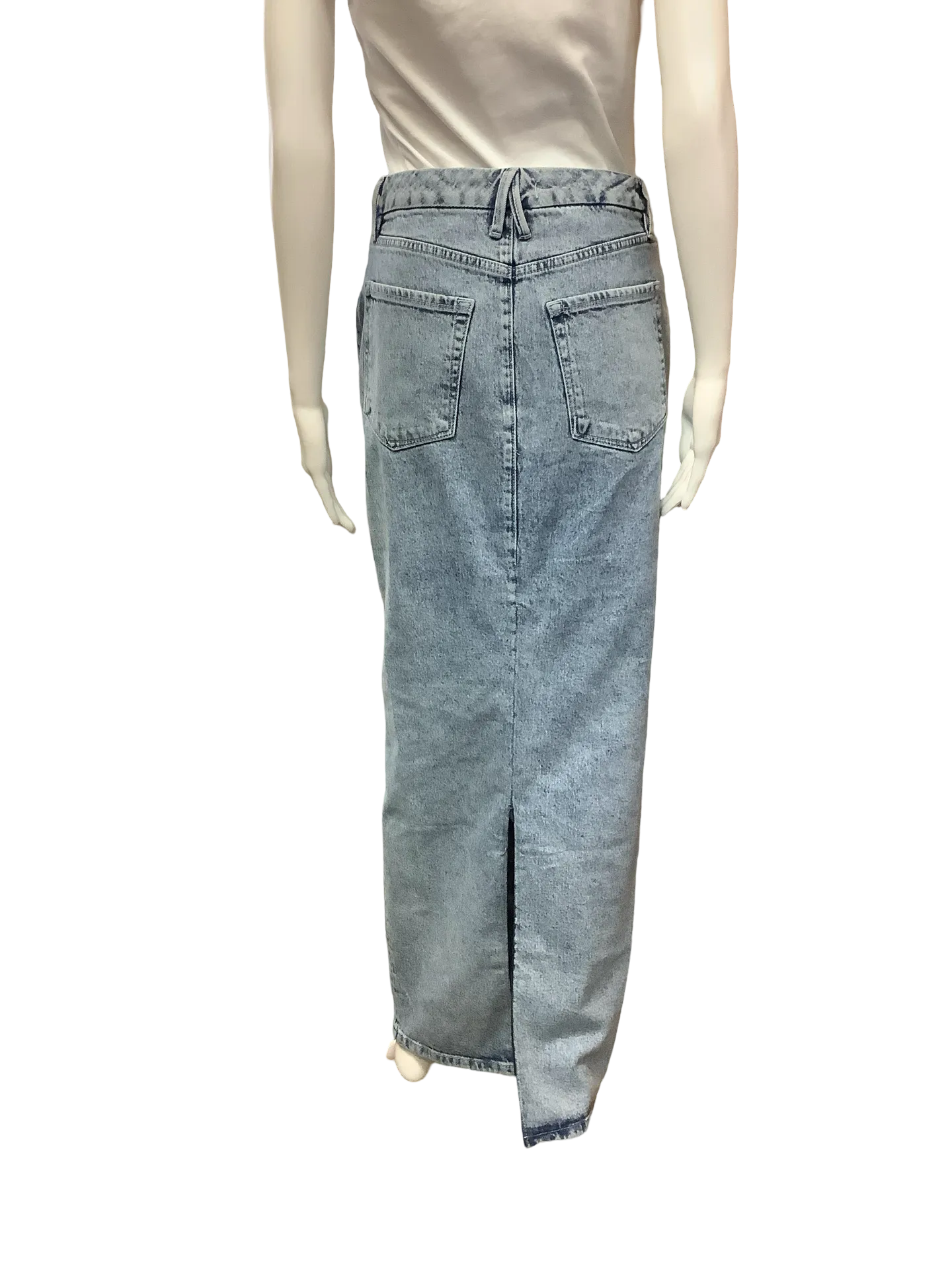 Good American Jean Skirt Maxi Blue Pencil Denim Size: 4/27