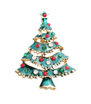 Green Christmas Tree Brooch
