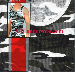 Grey-Brown Camo Tank Top