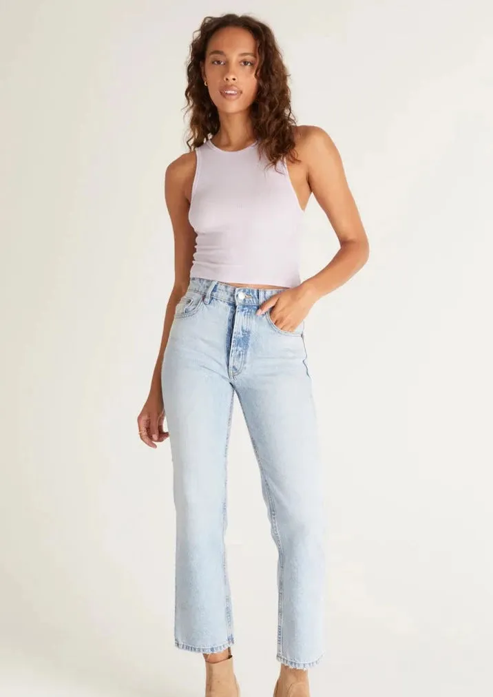 Hannah Cropped Rib Tank | Violet Stone
