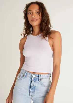 Hannah Cropped Rib Tank | Violet Stone
