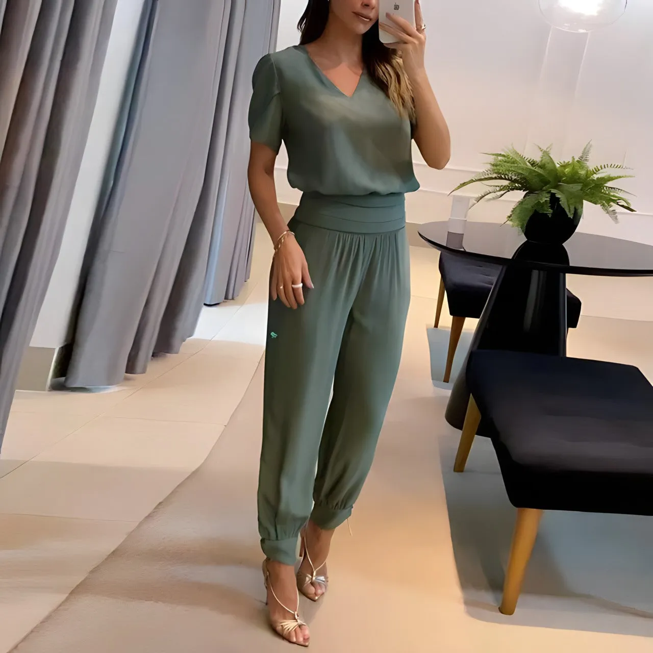 Harper™ - Vintage Blouse and Pants Summer Set