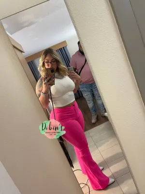 HIGH WAIST SUPER STRETCH DISCO BELL BOTTOM PANTS