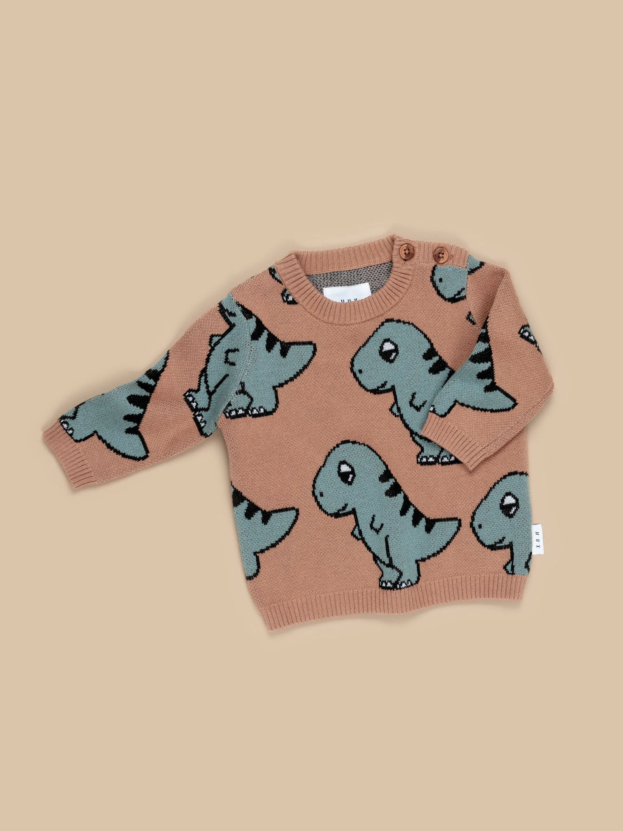 HUXBABY B-BALL DINO KNIT JUMPER