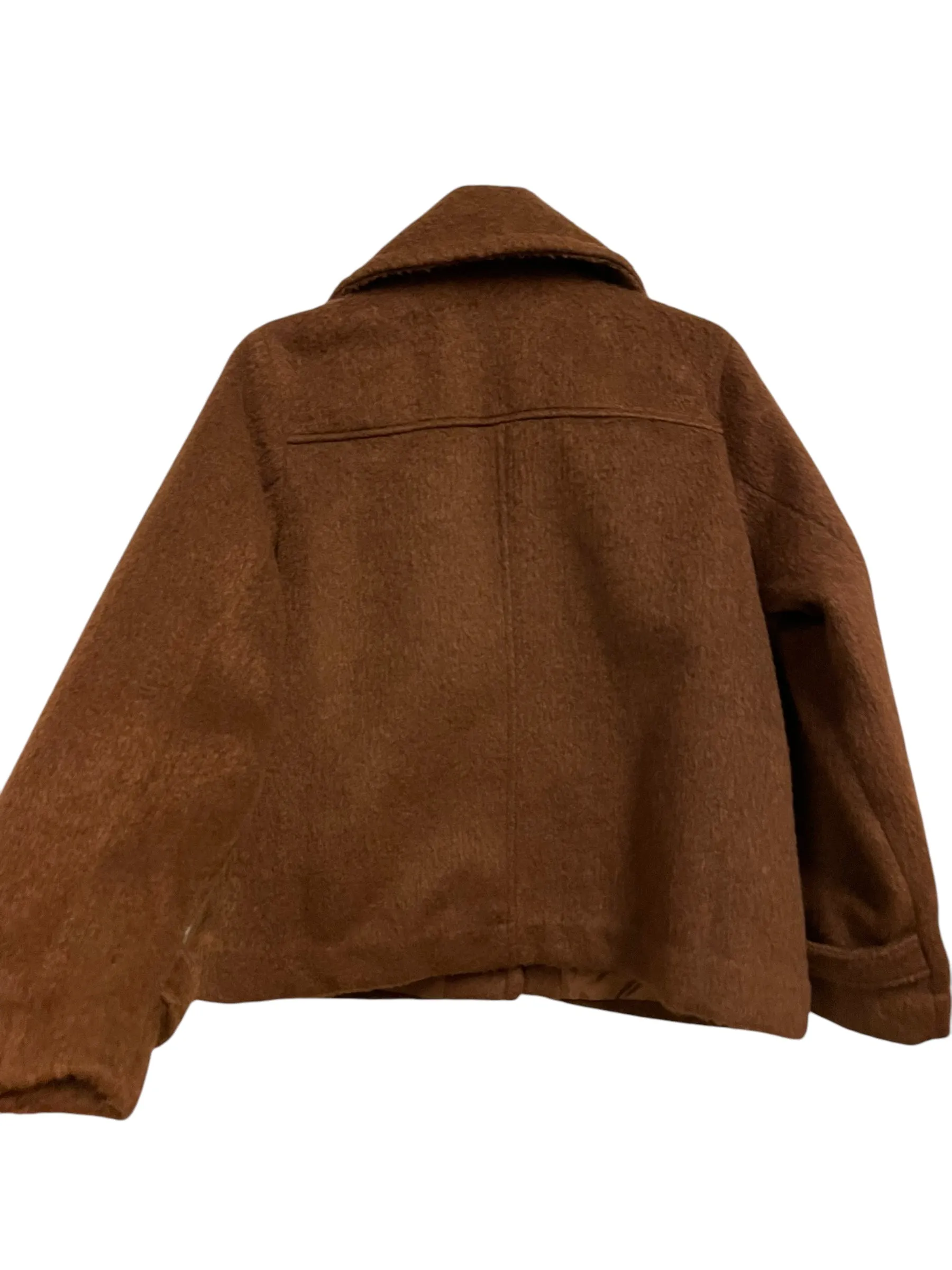 Jacket Faux Fur & Sherpa By A New Day In Brown & Cream, Size: L