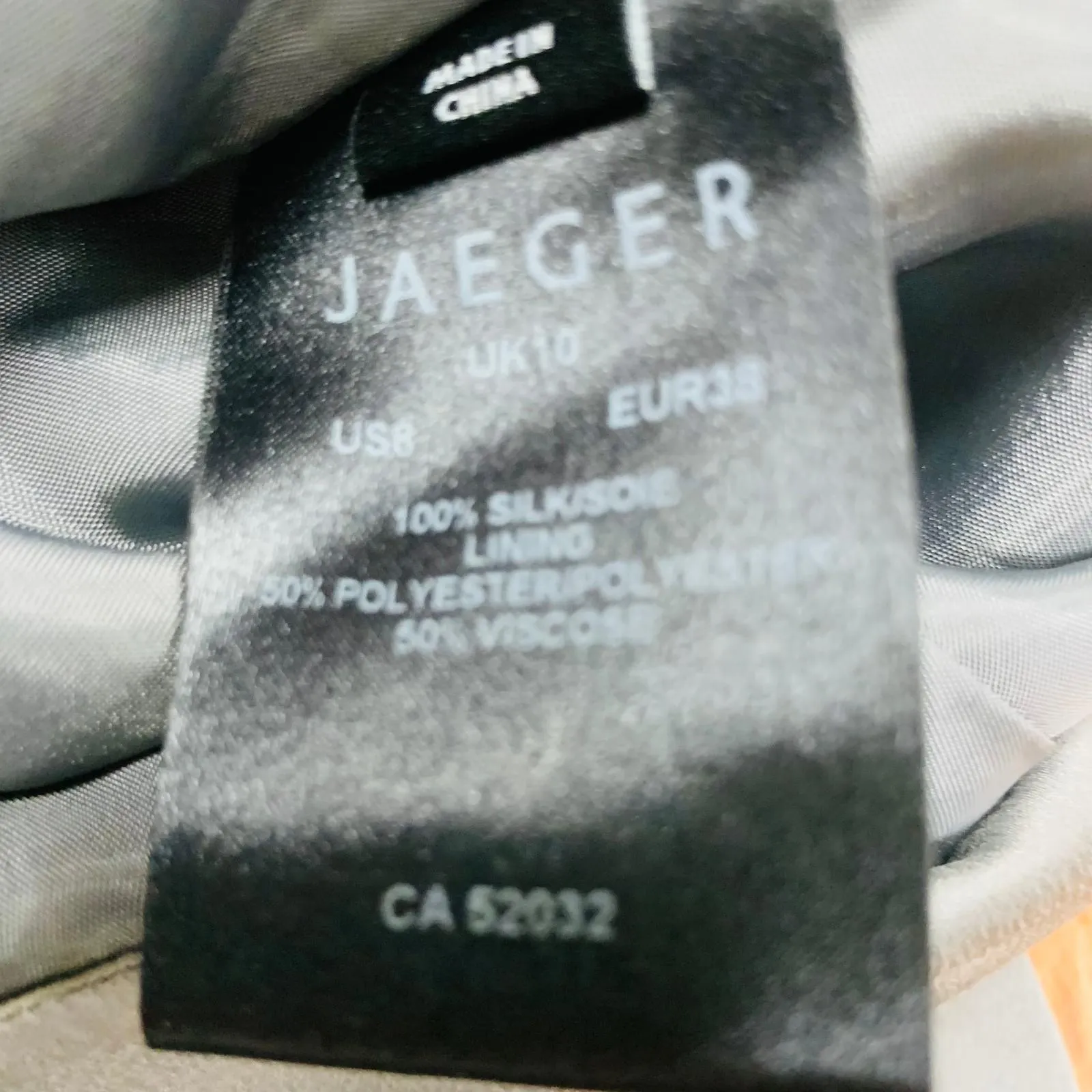 JAEGER Grey Gunmetal Ladies Silk Belted Layered A-Line Skirt Size UK 10