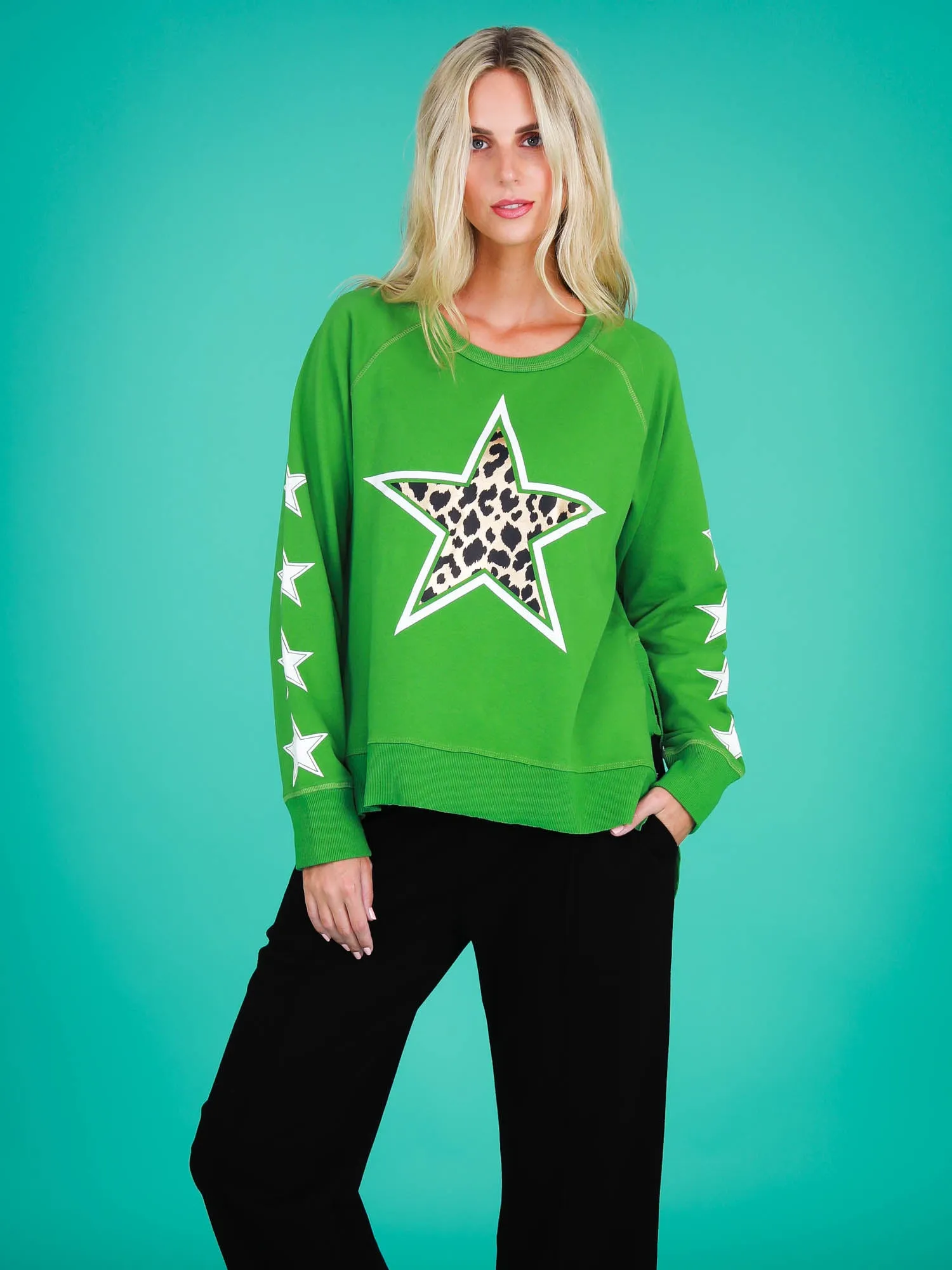 Kate Leopard Print Star Sweatshirt