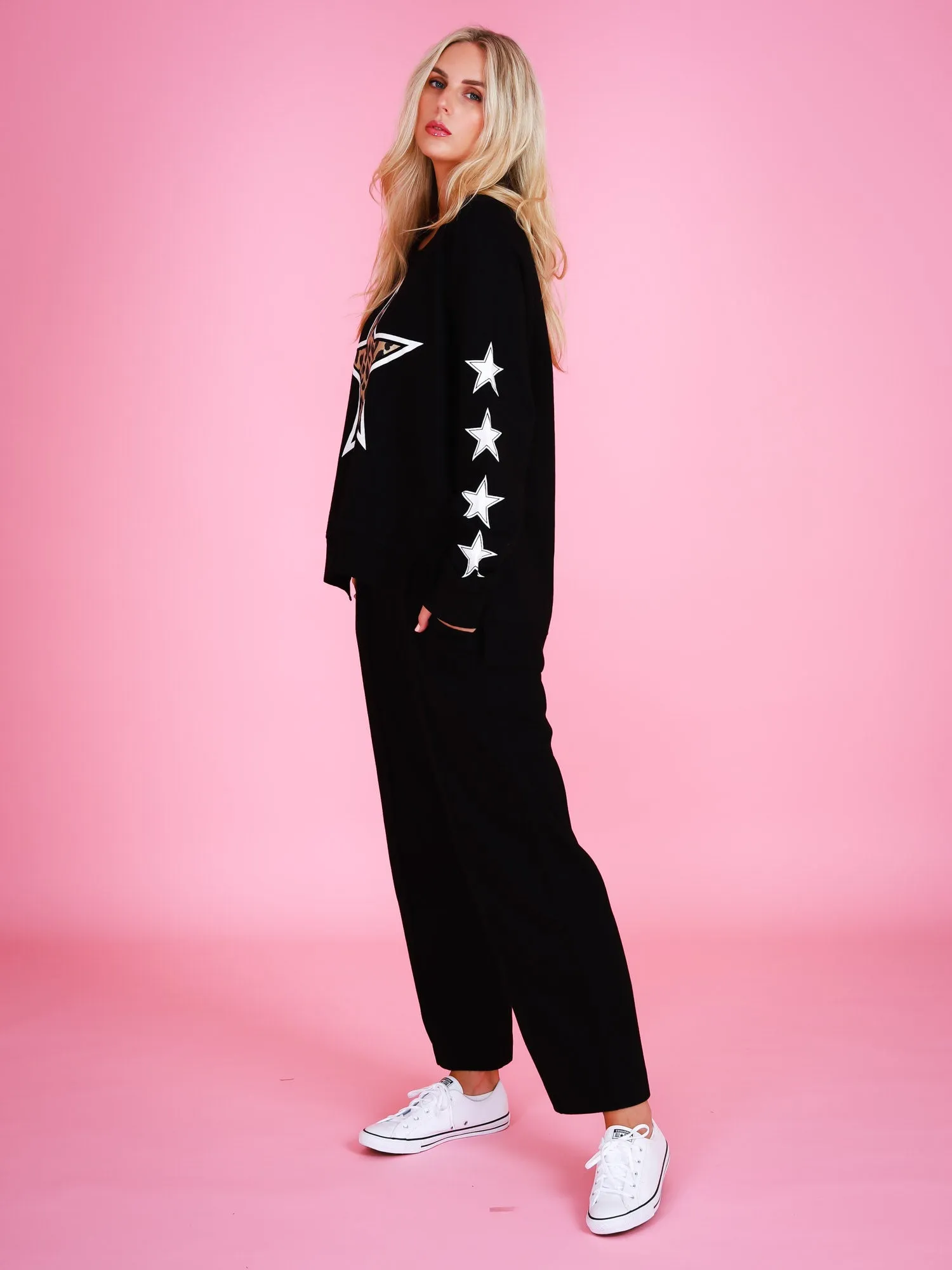 Kate Leopard Print Star Sweatshirt