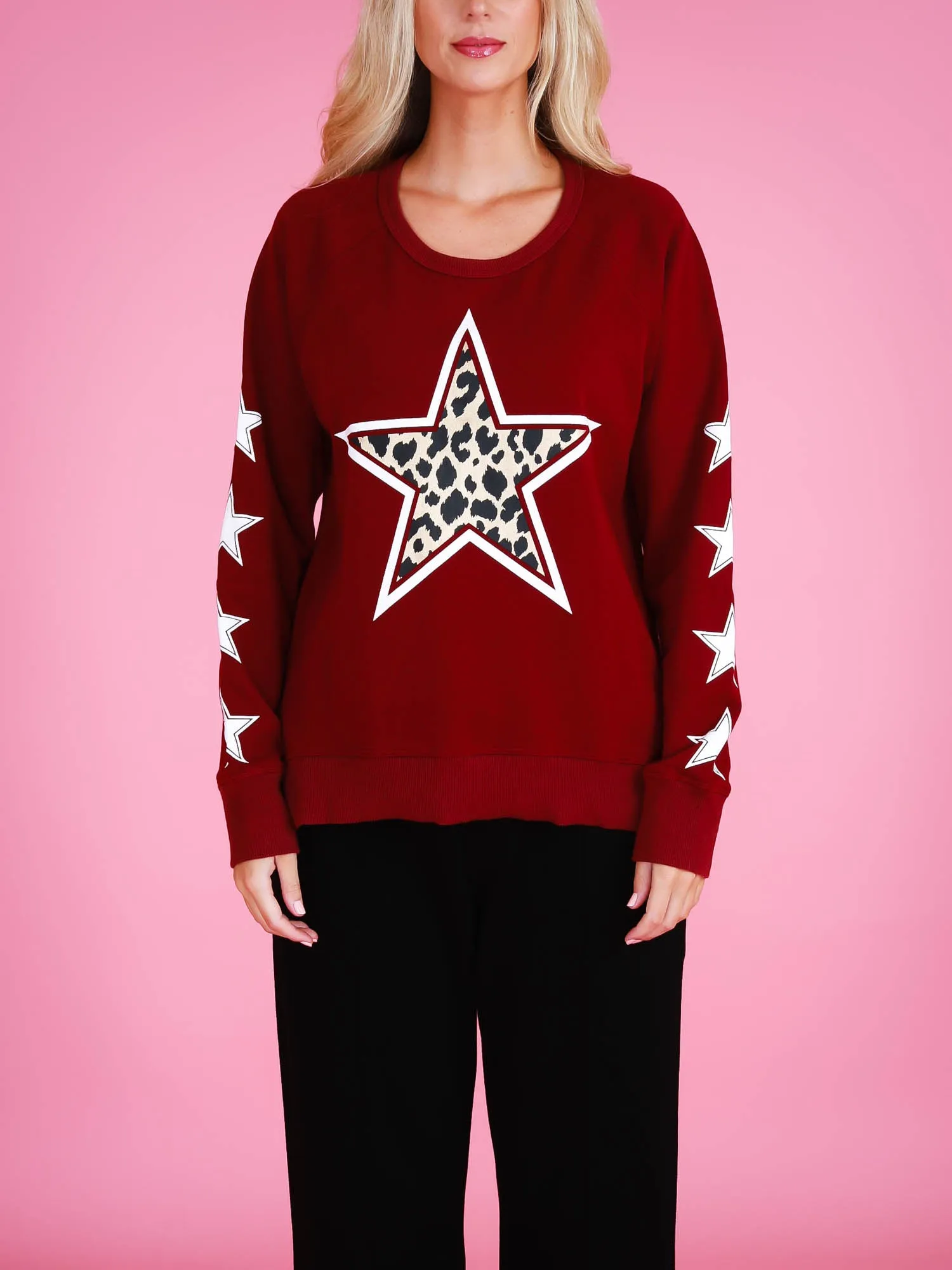 Kate Leopard Print Star Sweatshirt