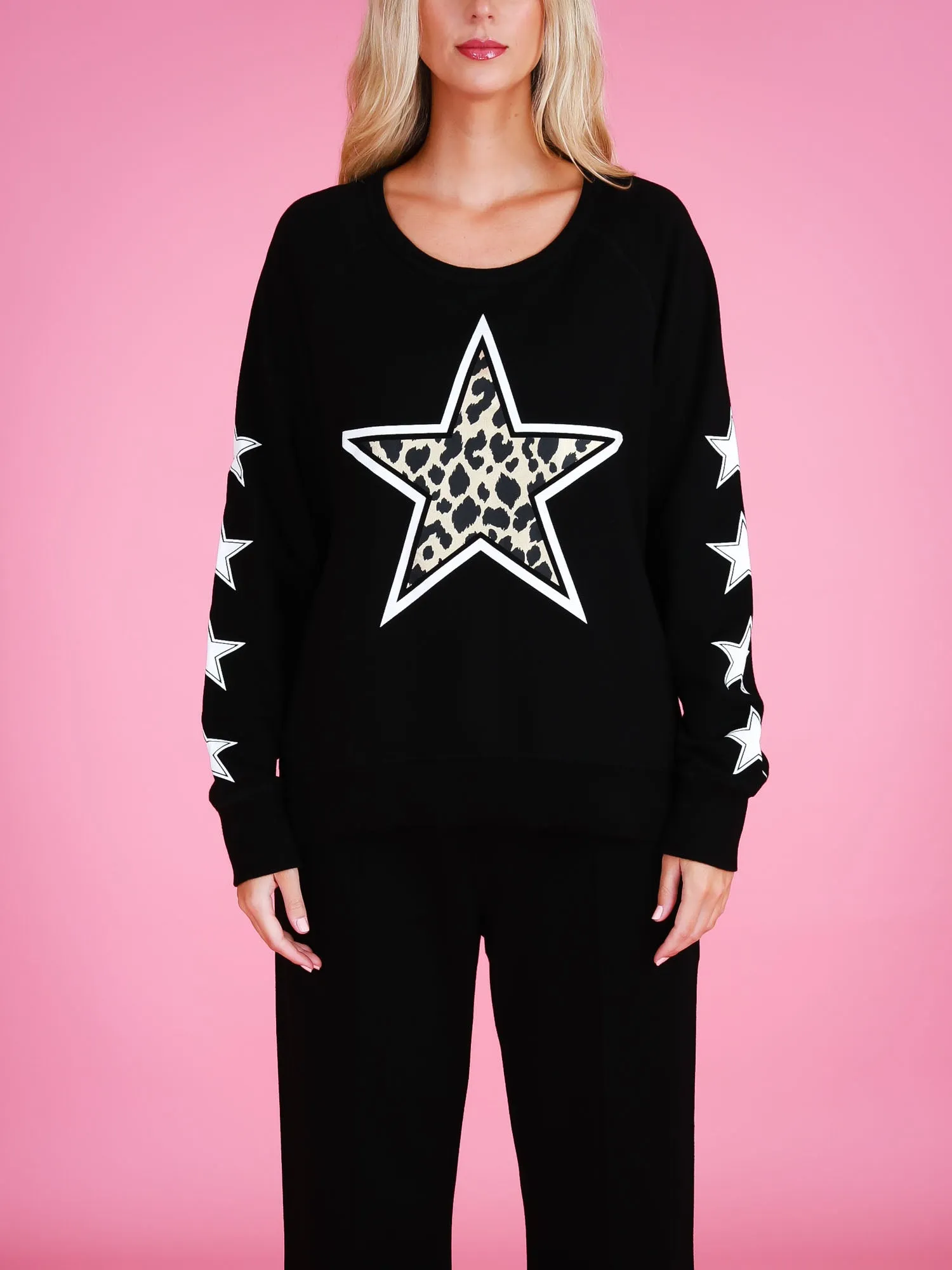 Kate Leopard Print Star Sweatshirt
