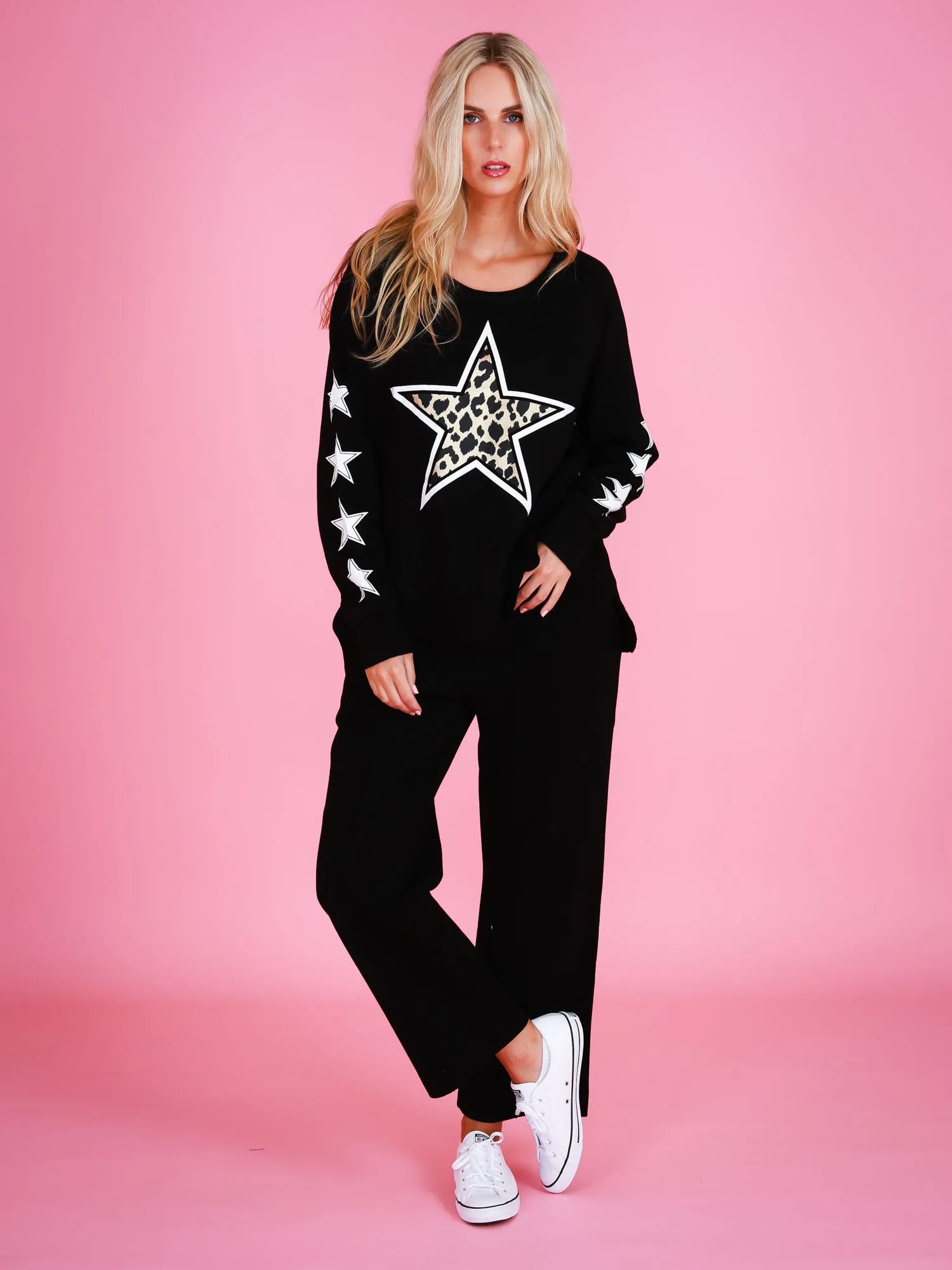 Kate Leopard Print Star Sweatshirt