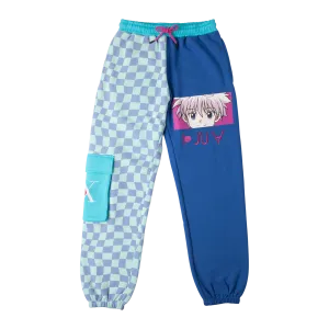 Killua Blue Split Checkered Sweatpants