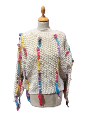 Knitted cream tassle jumper